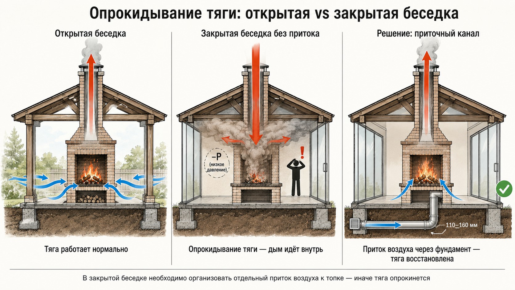Секреты правильной тяги для печи в беседке